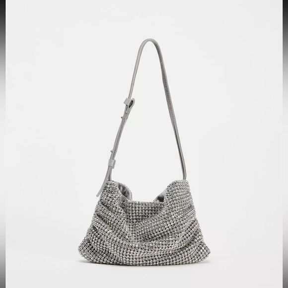 ZARA SHIMMERY MINI BUCKET BAG - Picture 4 of 9